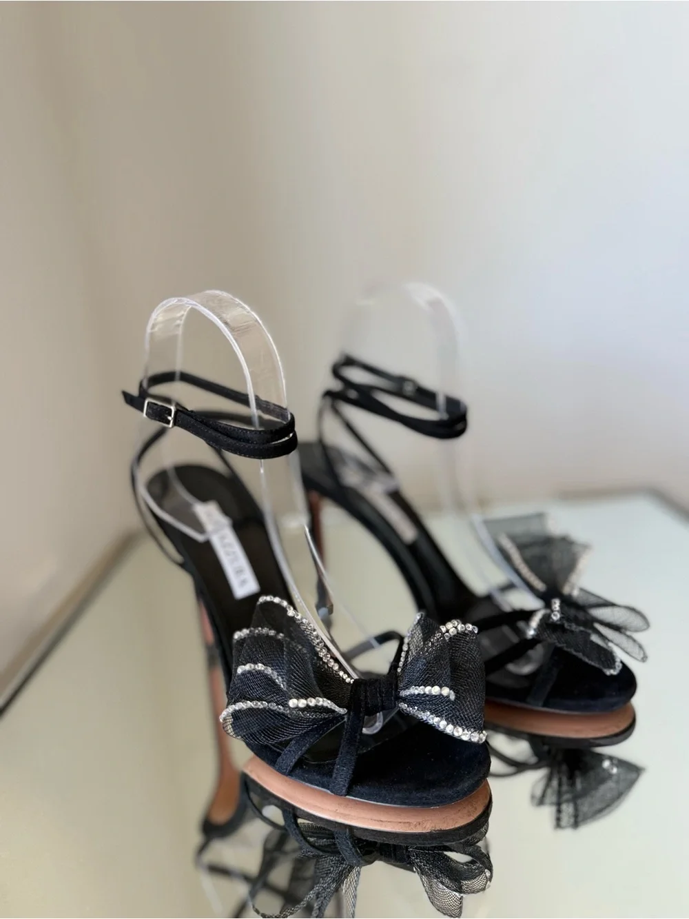 Like new Aquazzura Reve embellished suede sandals $1,150 36.5